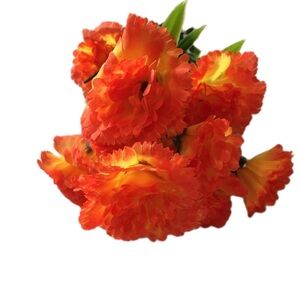 Vibrant Orange Artificial Carnation Bouquet
